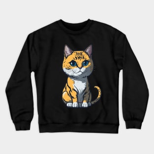 Cool Feline in Shades: Whiskered Purrfection for Cat Miaw Lovers Crewneck Sweatshirt